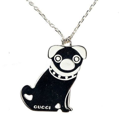 グッチ グッチョリ パグ ネックレス シルバー SV925 シルバー レディース GUCCI 【中古】