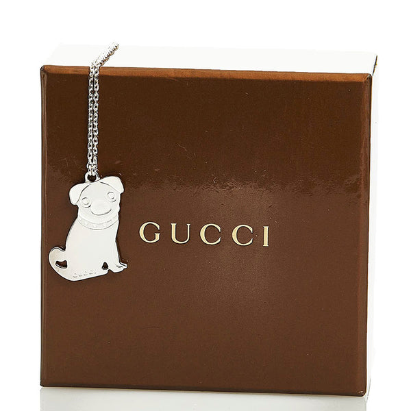 グッチ グッチョリ パグ ネックレス シルバー SV925 シルバー レディース GUCCI 【中古】