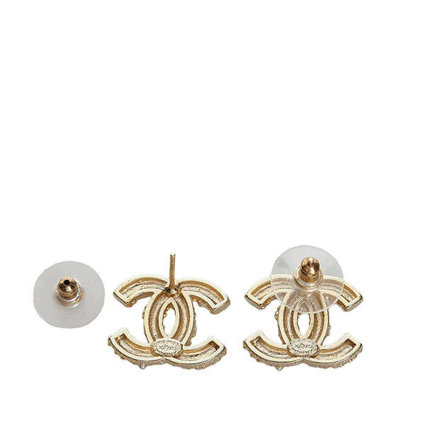 シャネル ココマーク ラインストーン パール ピアス ゴールド メッキ レディース CHANEL 【中古】