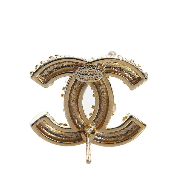 シャネル ココマーク ラインストーン パール ピアス ゴールド メッキ レディース CHANEL 【中古】