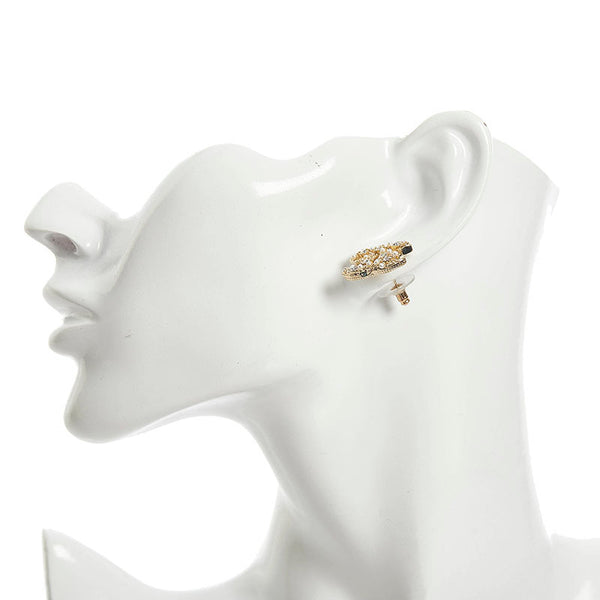 シャネル ココマーク ラインストーン パール ピアス ゴールド メッキ レディース CHANEL 【中古】