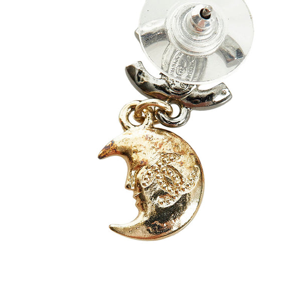 シャネル ココマーク ムーン スター ラインストーン ピアス シルバー ゴールド メタル メッキ レディース CHANEL 【中古】