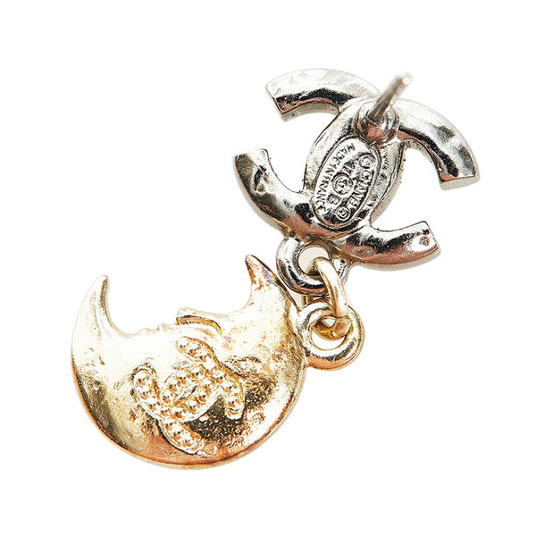 シャネル ココマーク ムーン スター ラインストーン ピアス シルバー ゴールド メタル メッキ レディース CHANEL 【中古】