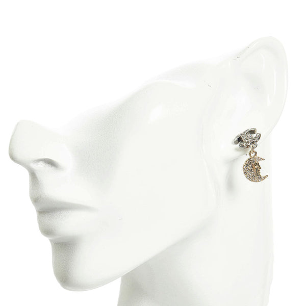 シャネル ココマーク ムーン スター ラインストーン ピアス シルバー ゴールド メタル メッキ レディース CHANEL 【中古】