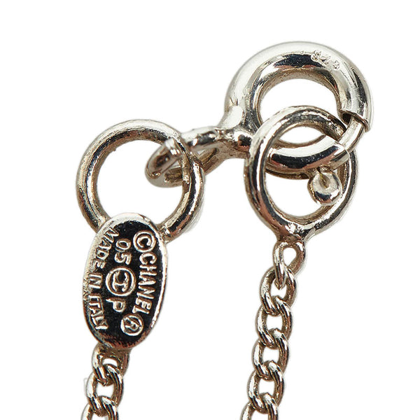 シャネル ココマーク カメリア ネックレス シルバー ブラック ホワイト メタル レディース CHANEL 【中古】