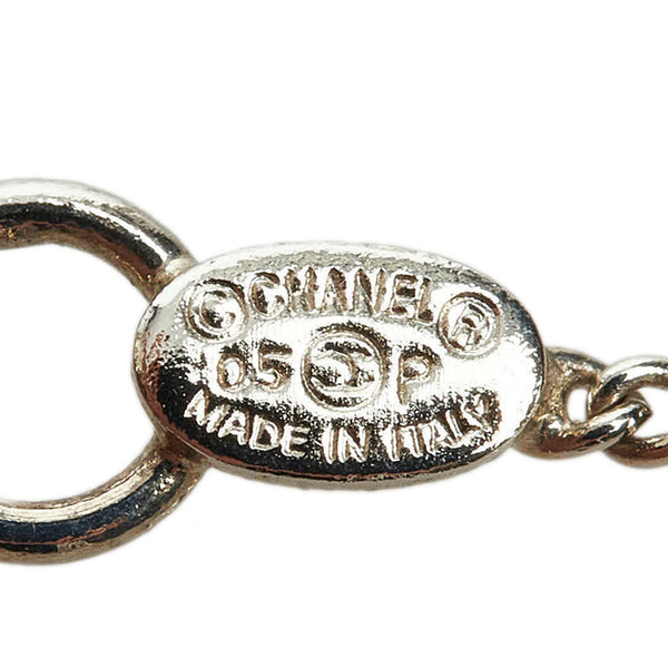 シャネル ココマーク カメリア ネックレス シルバー ブラック ホワイト メタル レディース CHANEL 【中古】