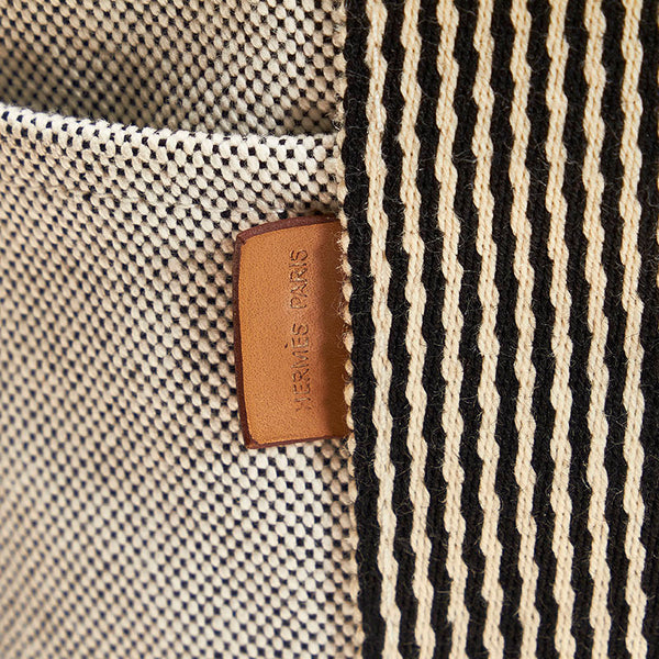 エルメス エールライン ニューフールトゥ MM トートバッグ ハンドバッグ グレー キャンバス メンズ HERMES 【中古】