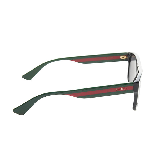 グッチ シェリーライン ウェリントン スクエア サングラス GG0341S 001 ブラック プラスチック メンズ GUCCI 【中古】