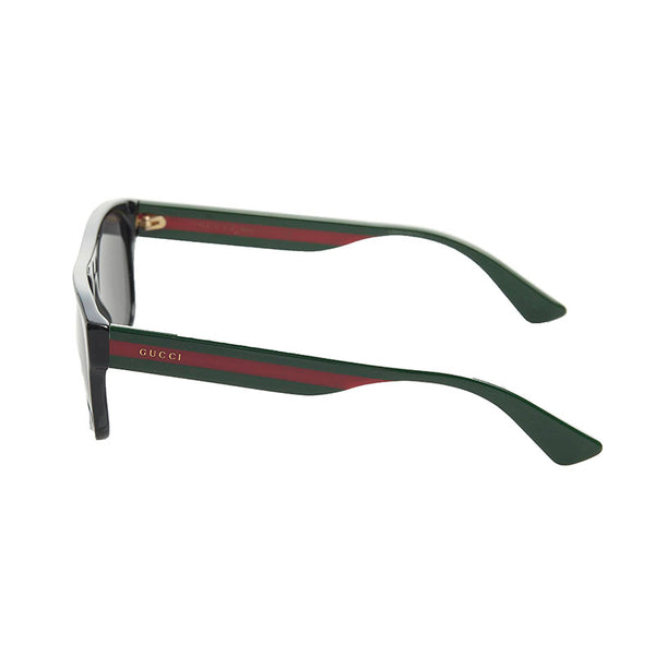 グッチ シェリーライン ウェリントン スクエア サングラス GG0341S 001 ブラック プラスチック メンズ GUCCI 【中古】