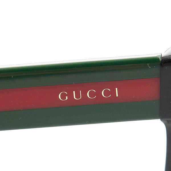 グッチ シェリーライン ウェリントン スクエア サングラス GG0341S 001 ブラック プラスチック メンズ GUCCI 【中古】