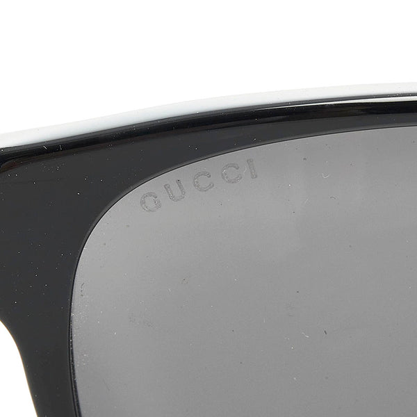 グッチ シェリーライン ウェリントン スクエア サングラス GG0341S 001 ブラック プラスチック メンズ GUCCI 【中古】