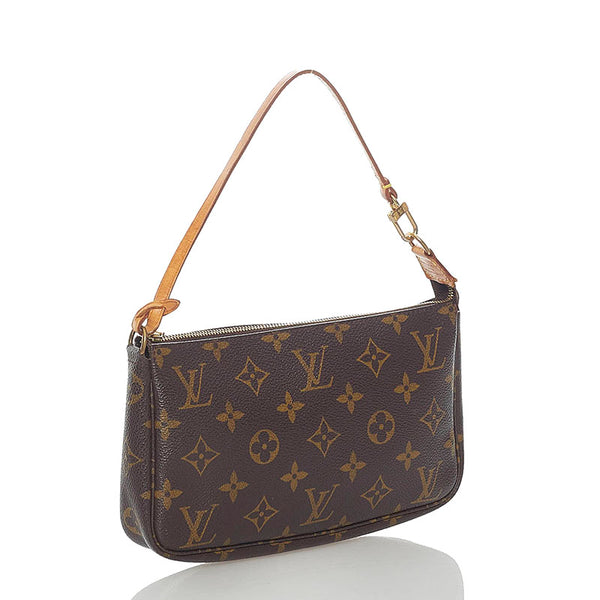 ルイ ヴィトン モノグラム ポシェットアクセソワール ポーチ M51980 ブラウン PVC レザー レディース LOUIS VUITTON 【中古】