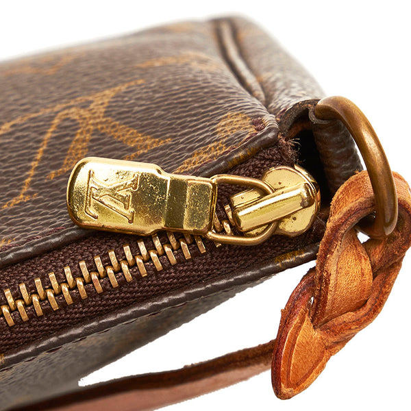 ルイ ヴィトン モノグラム ポシェットアクセソワール ポーチ M51980 ブラウン PVC レザー レディース LOUIS VUITTON 【中古】