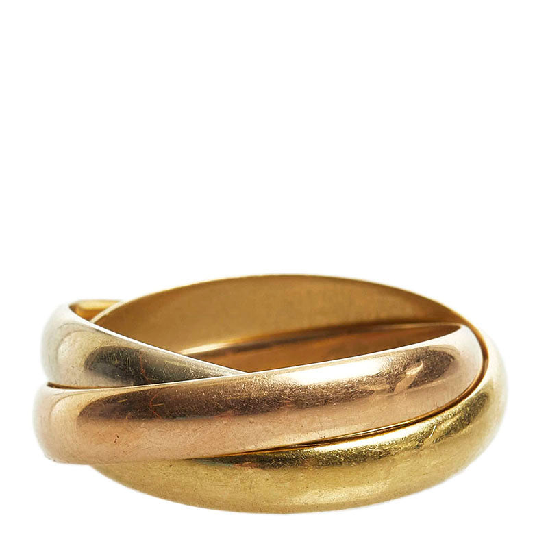 カルティエ トリニティ リング 指輪 K18YG イエローゴールド K18WG ホワイトゴールド K18PG ピンクゴールド レディース CARTIER 【中古】