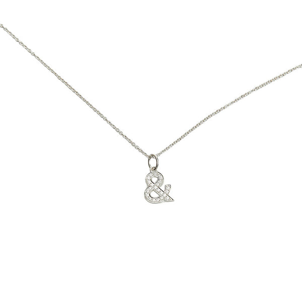 ティファニー アンパサンド ダイヤモンド ＆モチーフ ネックレス K18WG ホワイトゴールド レディース TIFFANY&Co. 【中古】