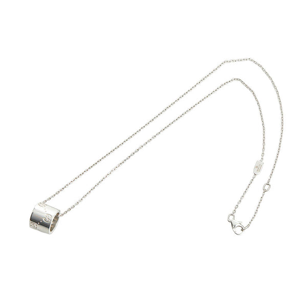 グッチ GGアイコン ネックレス シルバー K18WG ホワイトゴールド レディース GUCCI 【中古】