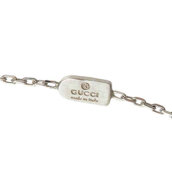 グッチ GGアイコン ネックレス シルバー K18WG ホワイトゴールド レディース GUCCI 【中古】