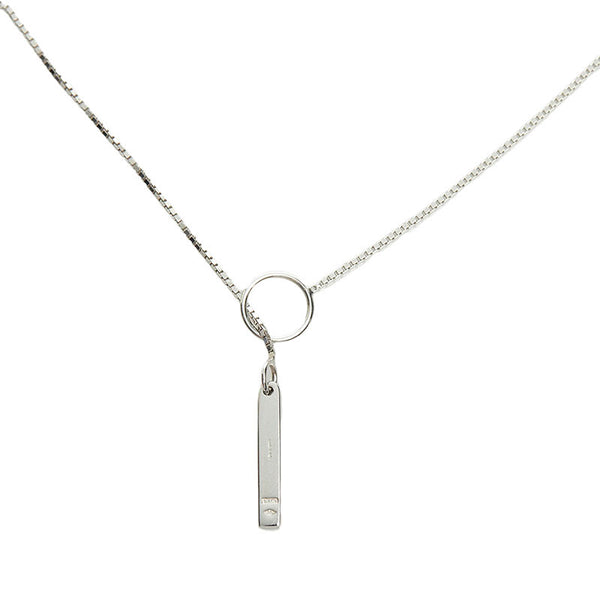 グッチ ロゴ ネックレス K18WG ホワイトゴールド レディース GUCCI 【中古】