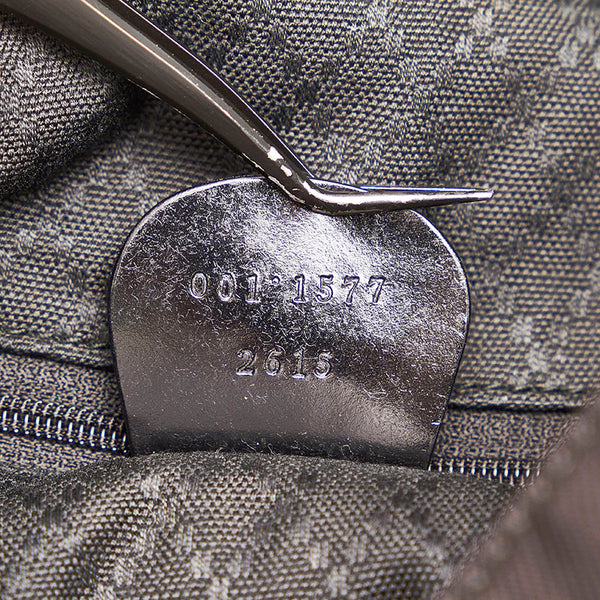 グッチ バンブー ショルダーバッグ 2WAY 001 1577 ブラック ナイロン レザー レディース GUCCI 【中古】