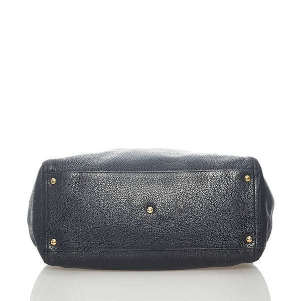 サルヴァトーレフェラガモ ガンチーニ トートバッグ GU-21 F074 ブラック レザー レディース Salvatore Ferragamo 【中古】