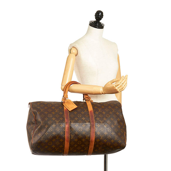 ルイ ヴィトン モノグラム キーポル 50 ボストンバッグ トラベルバッグ 旅行用バッグ M41426 ブラウン PVC レザー レディース LOUIS VUITTON 【中古】