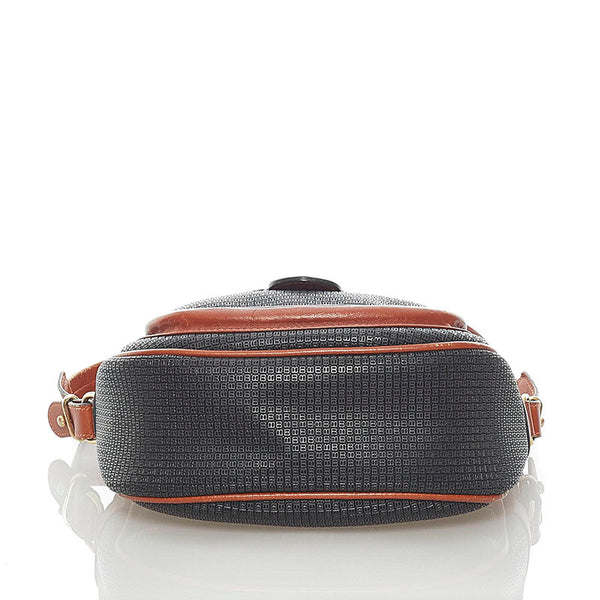 バリー Bロゴ 斜め掛け ショルダーバッグ ブラック ブラウン PVC レザー レディース BALLY 【中古】