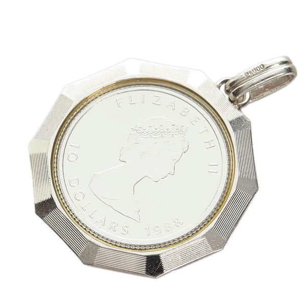 Pt1000IG プラチナ Pt900 プラチナ メイプルリーフ 1/4OZ ペンダントトップ レディース 【中古】