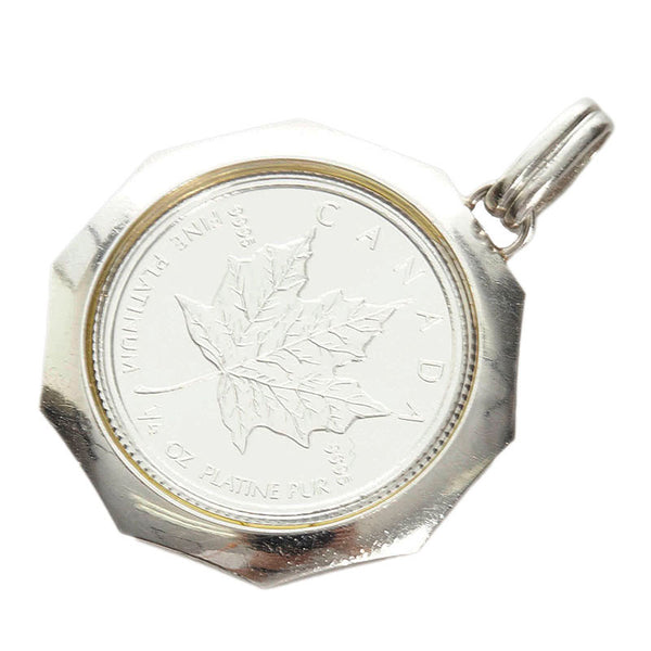 Pt1000IG プラチナ Pt900 プラチナ メイプルリーフ 1/4OZ ペンダントトップ レディース 【中古】