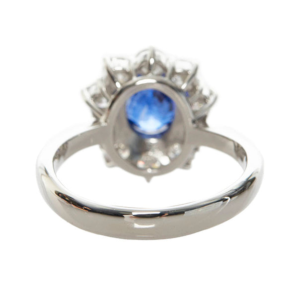 Pt900 プラチナ サファイア1.18ct ダイヤ1.00ct リング 指輪 レディース 12号 【中古】