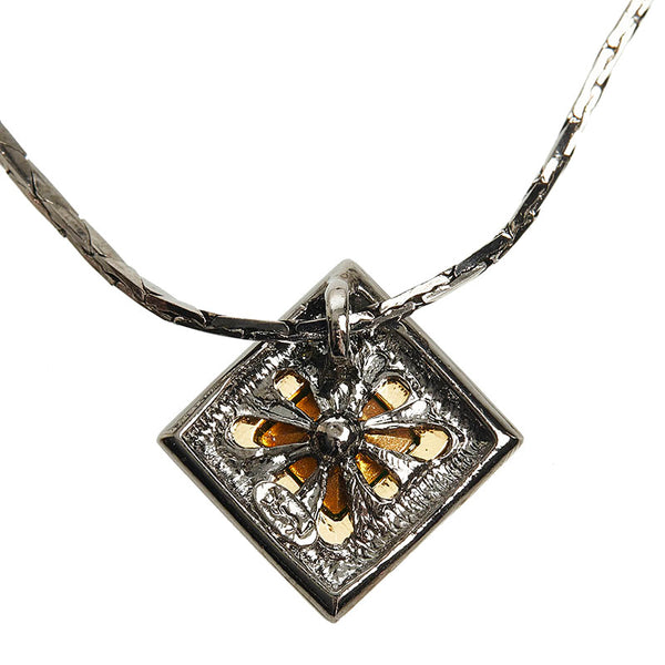 サンローラン ストーン ネックレス ブラック グリーン メッキ レディース SAINT LAURENT 【中古】