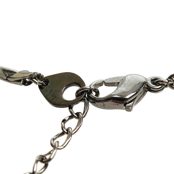 サンローラン ストーン ネックレス ブラック グリーン メッキ レディース SAINT LAURENT 【中古】