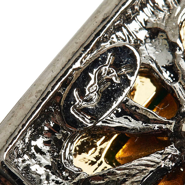 サンローラン ストーン ネックレス ブラック グリーン メッキ レディース SAINT LAURENT 【中古】