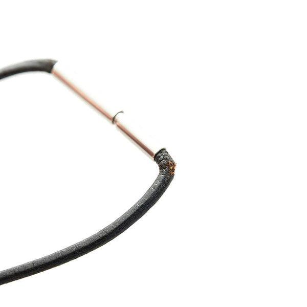 エルメス AMOUR 愛 ペア ネックレス シルバー メタル レザー レディース HERMES 【中古】