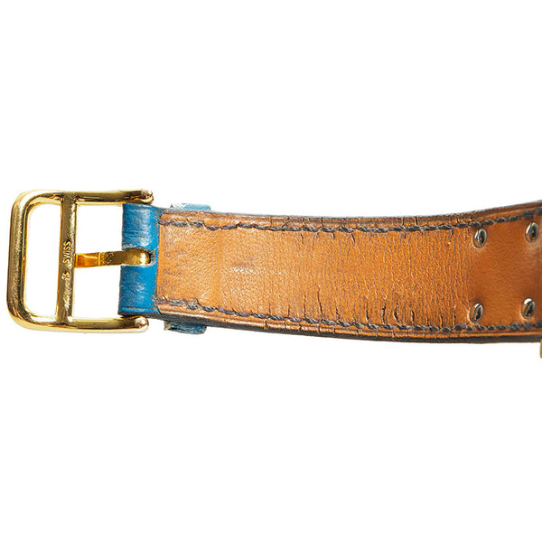 エルメス メドール 腕時計 クオーツ ホワイト文字盤 メッキ レザー レディース HERMES 【中古】