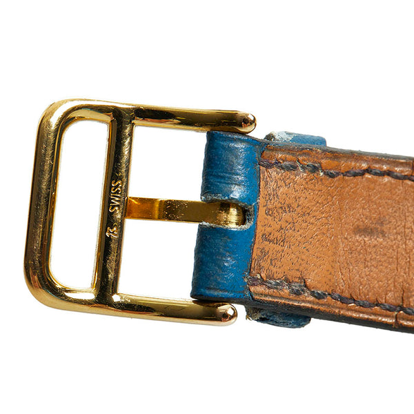 エルメス メドール 腕時計 クオーツ ホワイト文字盤 メッキ レザー レディース HERMES 【中古】