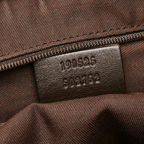 グッチ GGキャンバス アビー ワンショルダーバッグ 190525 ベージュ ブラウン キャンバス レザー レディース GUCCI 【中古】