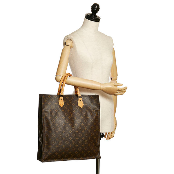 ルイ ヴィトン モノグラム サックプラ ハンドバッグ トートバッグ M51140 ブラウン PVC レザー レディース LOUIS VUITTON 【中古】