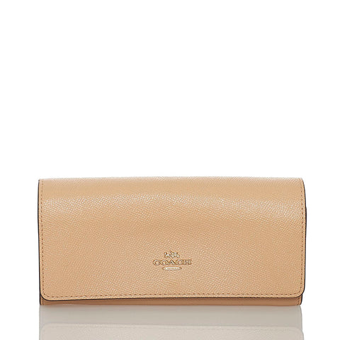 コーチ 長財布 ベージュ レザー レディース COACH 【中古】