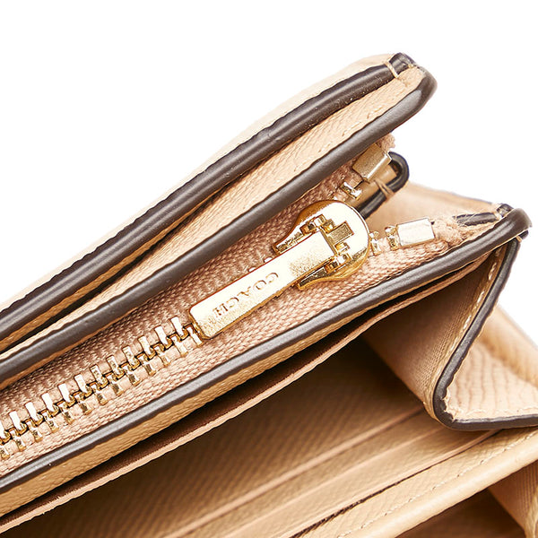 コーチ 長財布 ベージュ レザー レディース COACH 【中古】