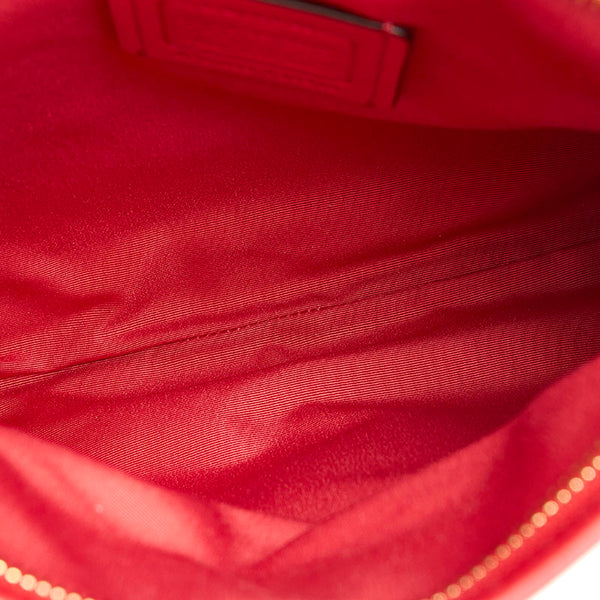 コーチ シグネチャー 斜め掛け ショルダーバッグ F29210 ブラウン レッド PVC レザー レディース COACH 【中古】