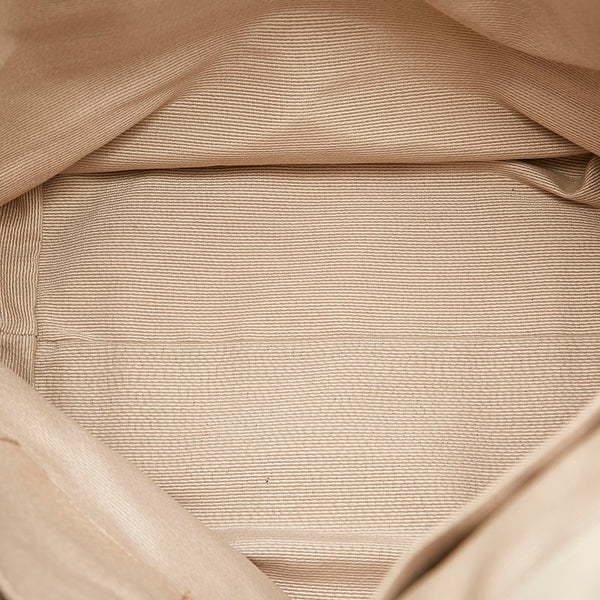 サルヴァトーレフェラガモ ストライプ トートバッグ AU-21 B546 ブルー ライトブルー ホワイト キャンバス レザー レディース Salvatore Ferragamo 【中古】