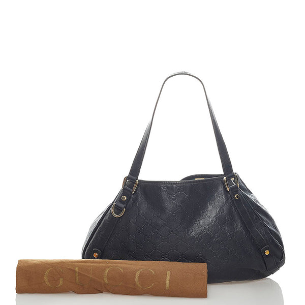 グッチ グッチシマ アビー ハンドバッグ 130736 ブラック レザー レディース GUCCI 【中古】