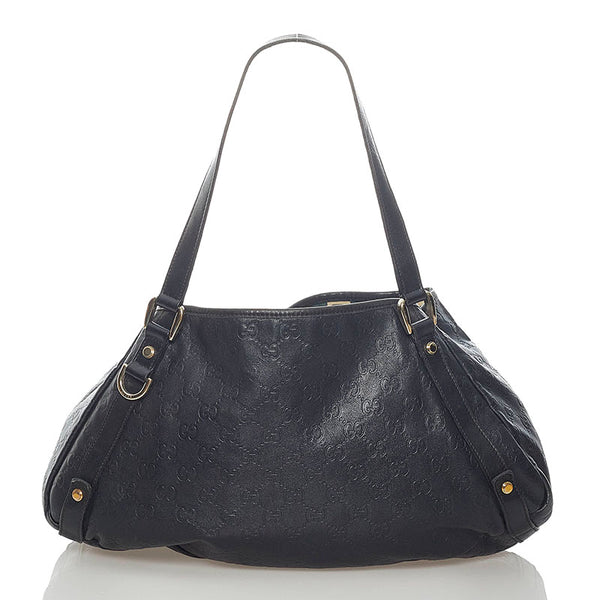 グッチ グッチシマ アビー ハンドバッグ 130736 ブラック レザー レディース GUCCI 【中古】