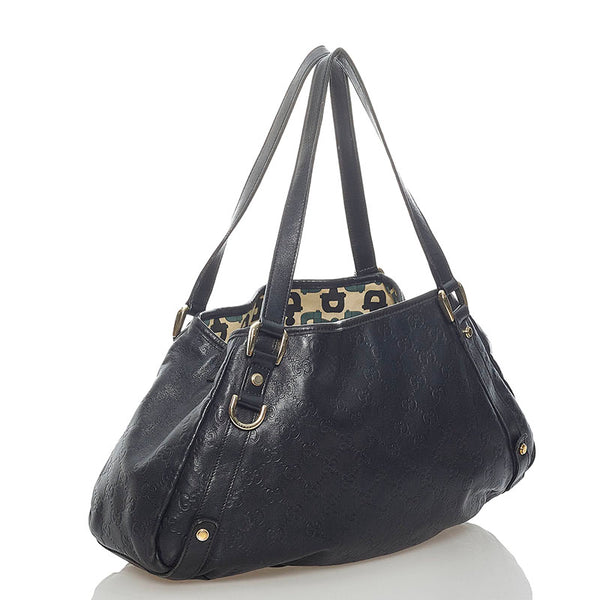 グッチ グッチシマ アビー ハンドバッグ 130736 ブラック レザー レディース GUCCI 【中古】