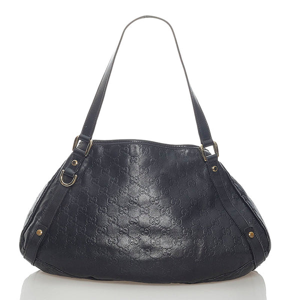 グッチ グッチシマ アビー ハンドバッグ 130736 ブラック レザー レディース GUCCI 【中古】