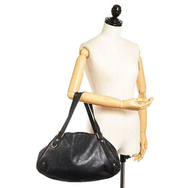 グッチ グッチシマ アビー ハンドバッグ 130736 ブラック レザー レディース GUCCI 【中古】