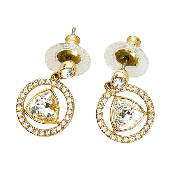 スワロフスキー ラインストーン ピアス ゴールド メッキ レディース SWAROVSKI 【中古】