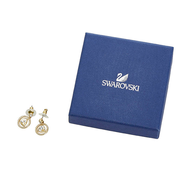 スワロフスキー ラインストーン ピアス ゴールド メッキ レディース SWAROVSKI 【中古】