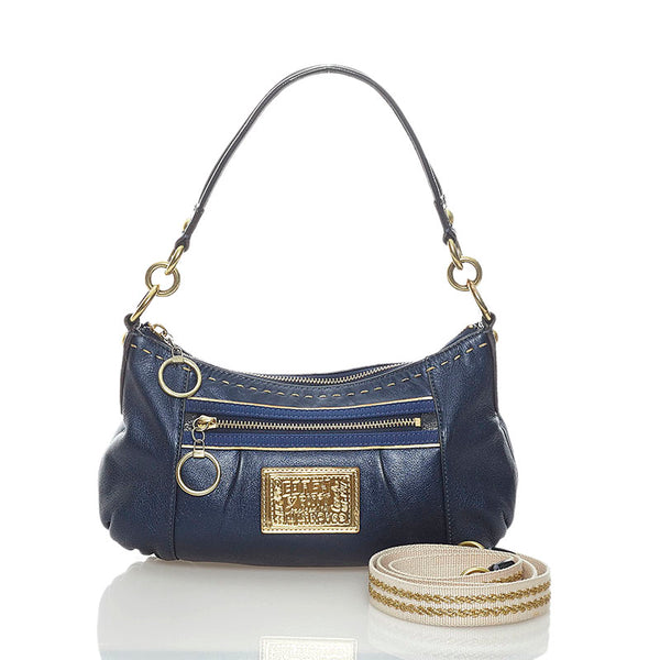 コーチ ポピー ハンドバッグ ショルダーバッグ 2way 15335 ネイビー レザー レディース COACH 【中古】