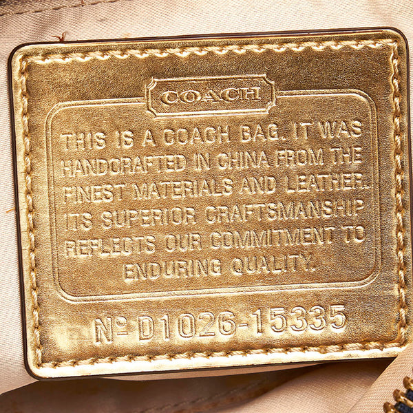 コーチ ポピー ハンドバッグ ショルダーバッグ 2way 15335 ネイビー レザー レディース COACH 【中古】